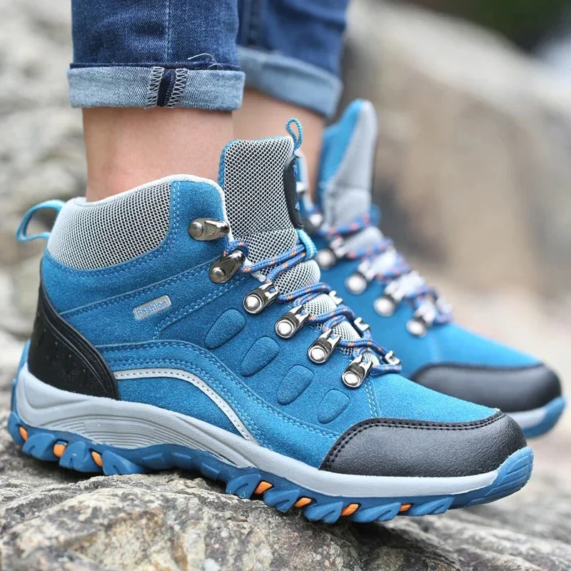 Bottes de randonnée imperméables unisexe – Bottes de trekking robustes plein air pour hommes et femmes avec adhérence tous terrains et soutien de la cheville - Image 4