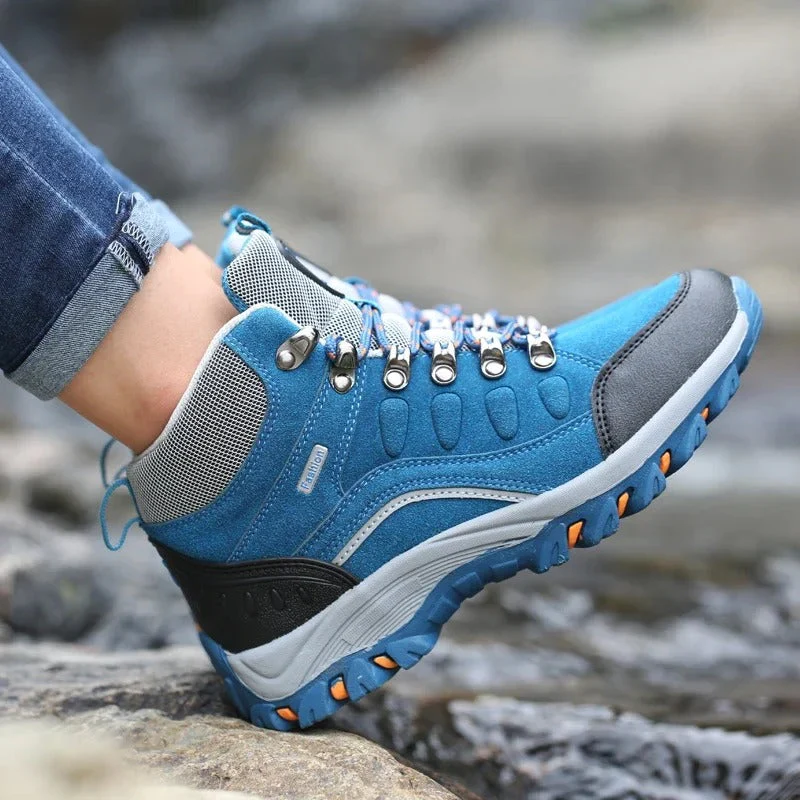 Bottes de randonnée imperméables unisexe – Bottes de trekking robustes plein air pour hommes et femmes avec adhérence tous terrains et soutien de la cheville - Image 5