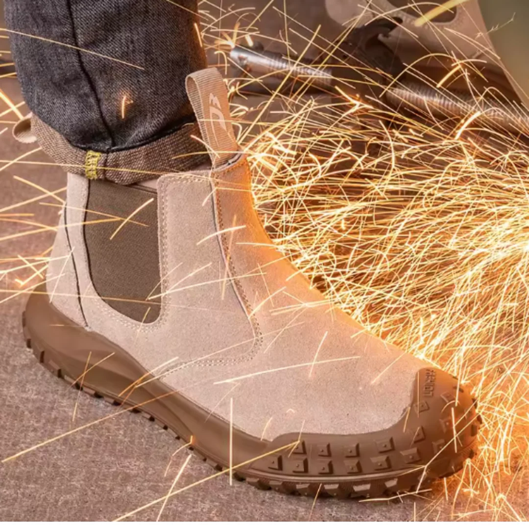 Bottes de soudure Chelsea robustes pour homme – Embout en acier, antidérapantes, durables, chaussures de travail protectrices - Image 8