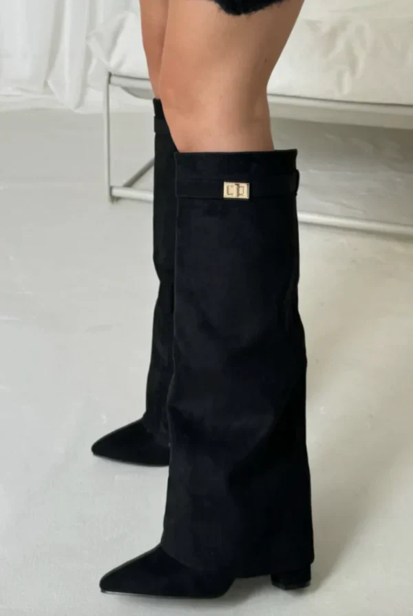 Bottes hautes femme à talons – Design élégant avec détail doré - Image 6