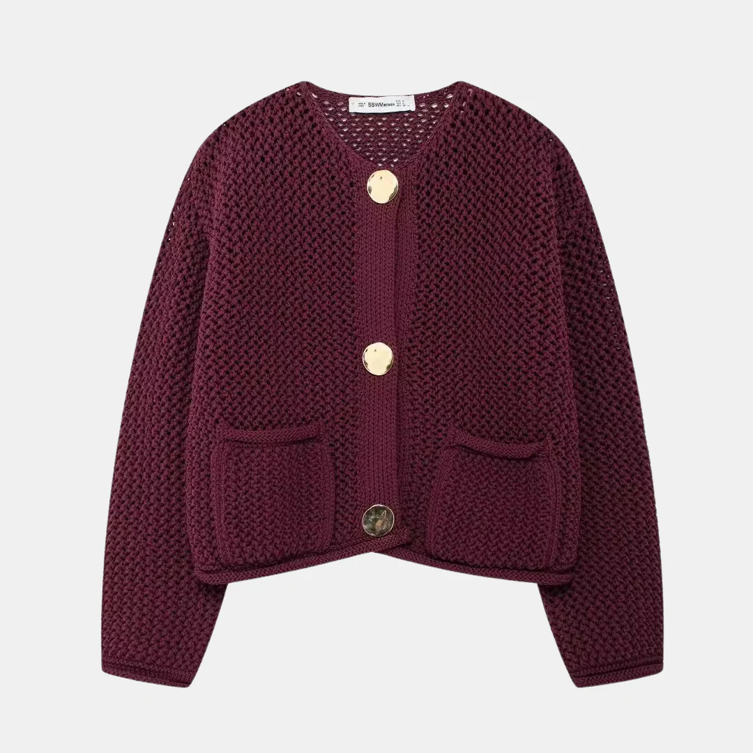Cardigan en tricot boutonné élégant et confortable pour femme - Image 6