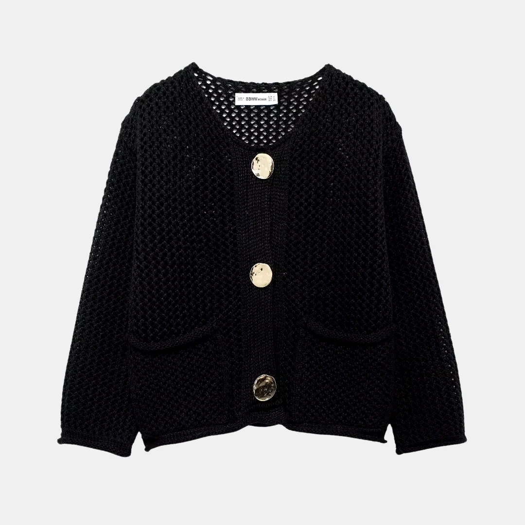 Cardigan en tricot boutonné élégant et confortable pour femme - Image 8