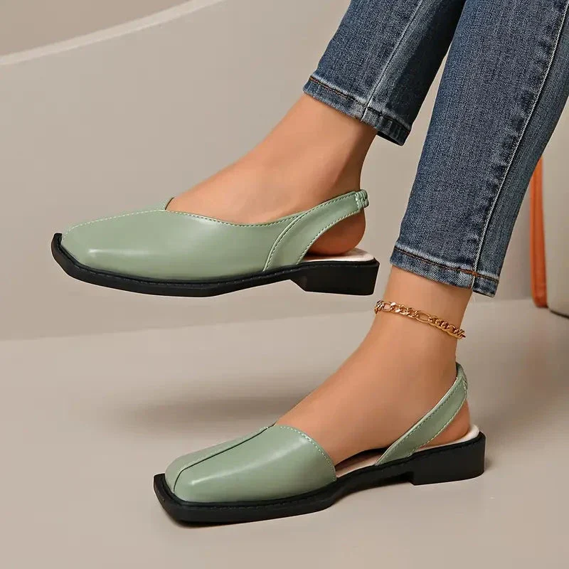 Chaussures plates en cuir sans lacets pour femmes - Image 8