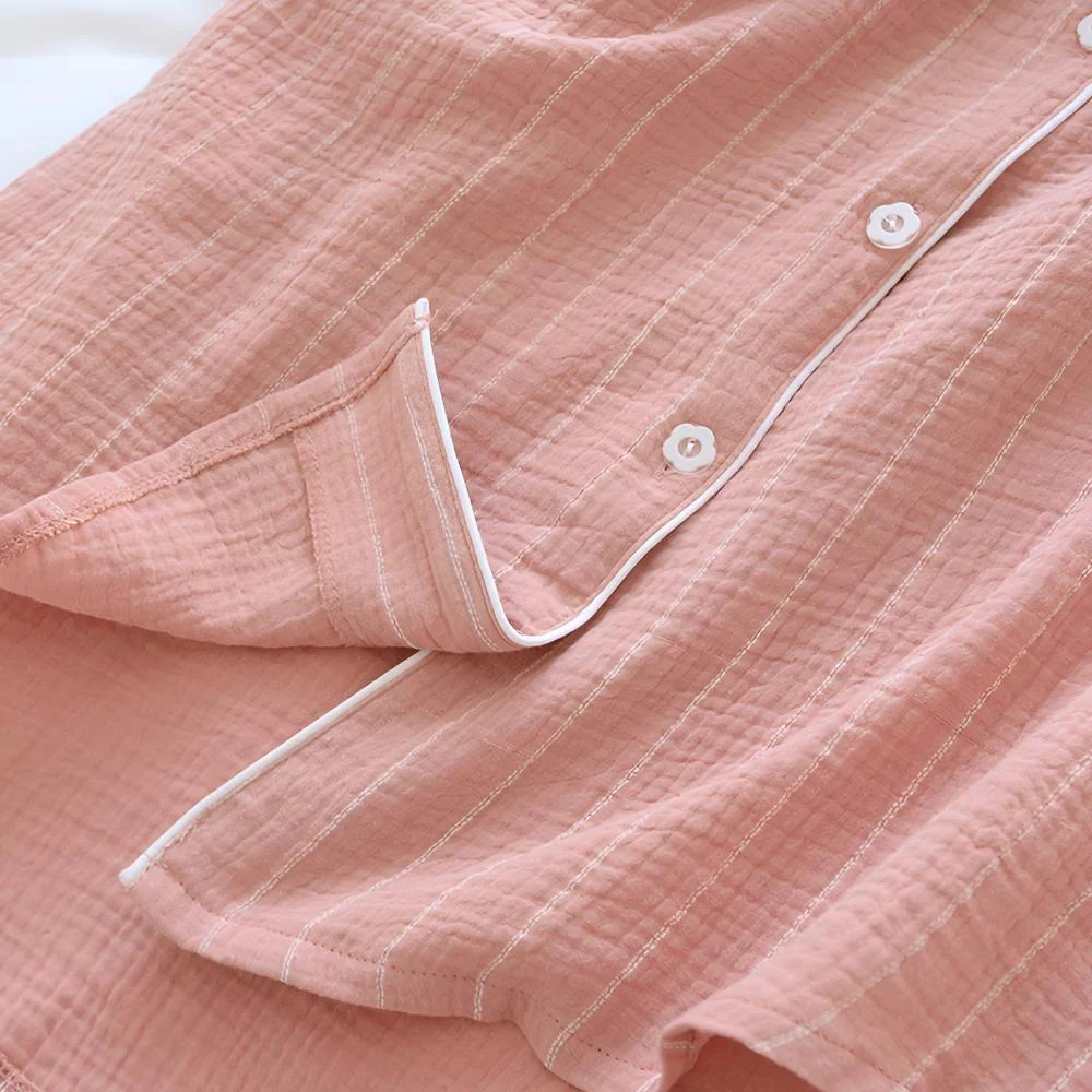Chemise de Nuit en Coton Rayures Pastel - Image 4
