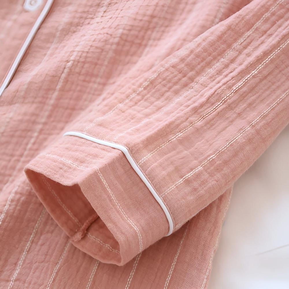 Chemise de Nuit en Coton Rayures Pastel - Image 8