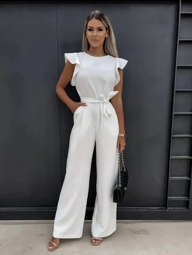 Combinaison élégante et confortable femmes à manches papillon – Tenue une-pièce légère et stylée pour occasions formelles et décontractées - Image 5