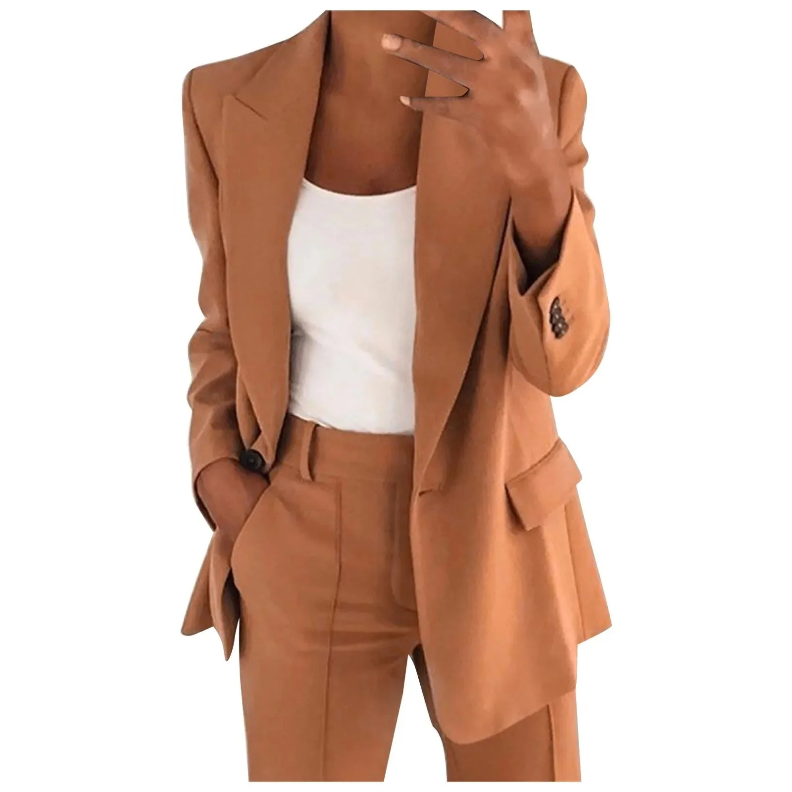 Ensemble blazer et pantalon élégant femmes – Costume deux pièces sobre et raffiné pour travail, affaires et occasions formelles - Image 5