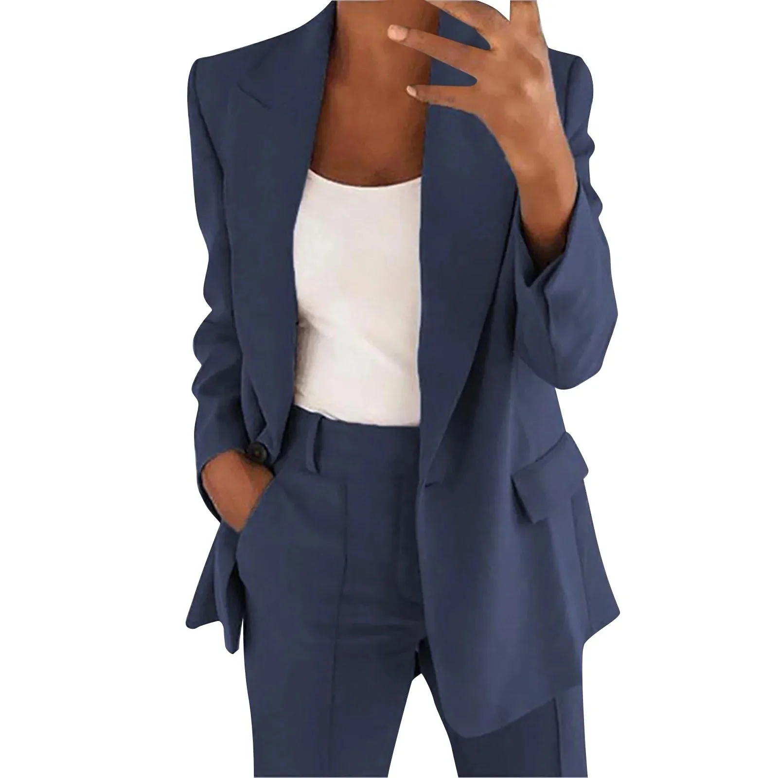 Ensemble blazer et pantalon élégant femmes – Costume deux pièces sobre et raffiné pour travail, affaires et occasions formelles - Image 6