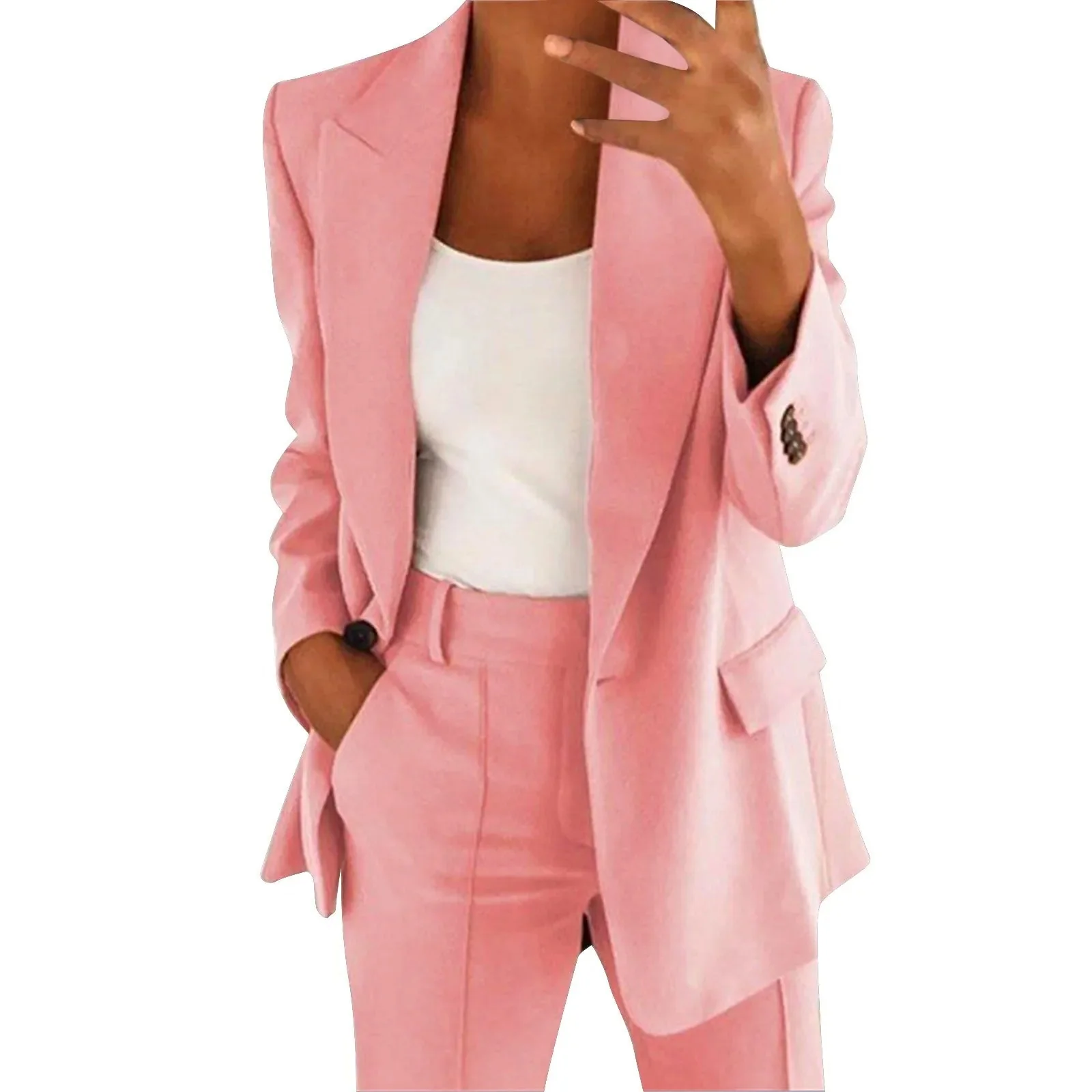 Ensemble blazer et pantalon élégant femmes – Costume deux pièces sobre et raffiné pour travail, affaires et occasions formelles - Image 7