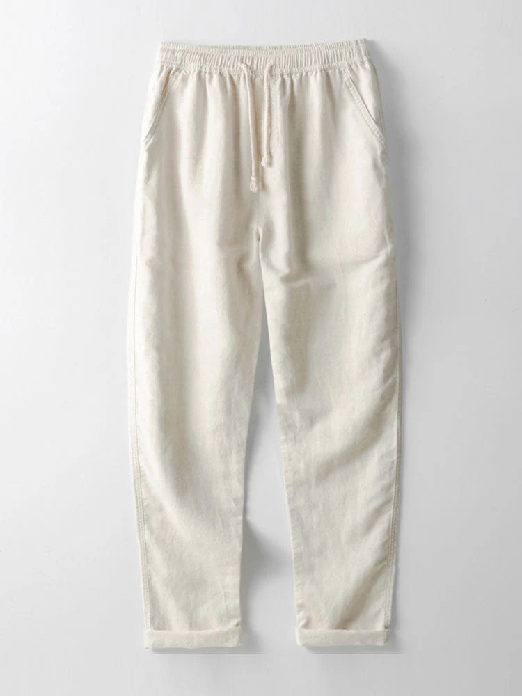 Ensemble Chemise Pantalon Été Décontracté Élégant en Lin Homme – Léger Respirant Deux Pièces Plage Décontractée - Image 4