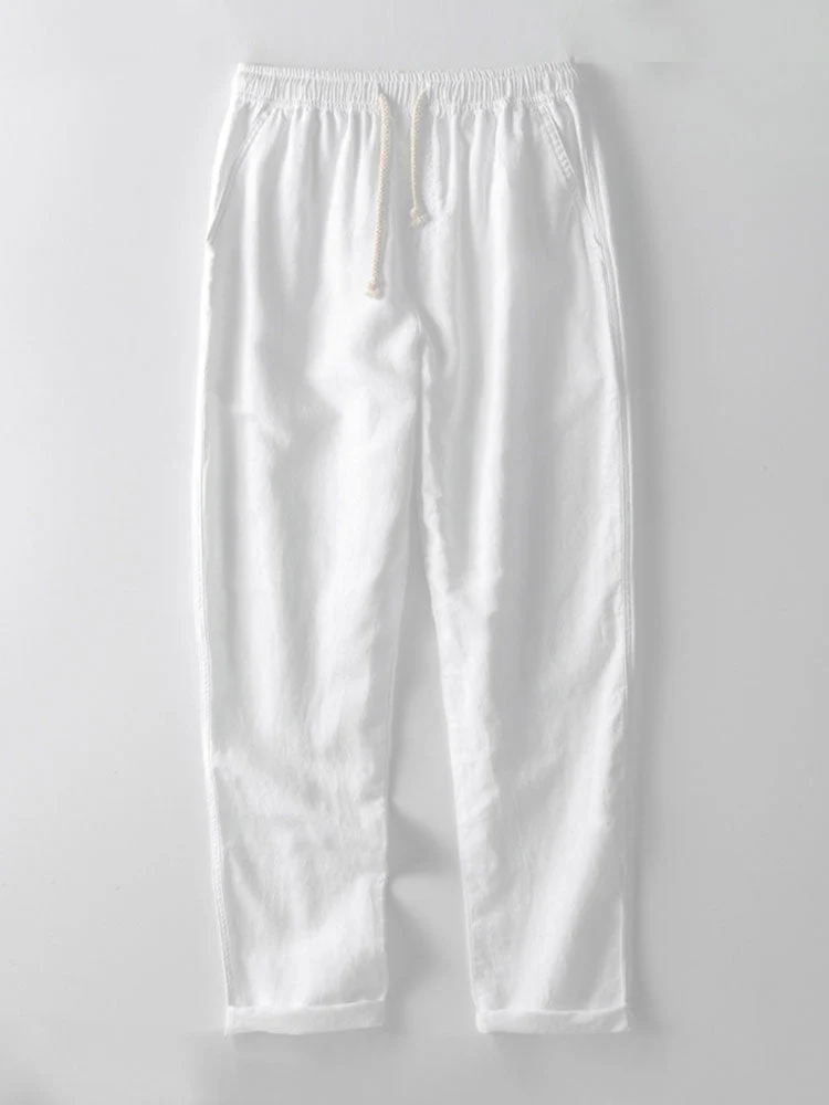 Ensemble Chemise Pantalon Été Décontracté Élégant en Lin Homme – Léger Respirant Deux Pièces Plage Décontractée - Image 5