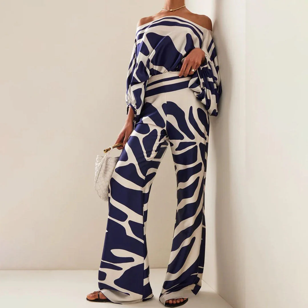 Ensemble Deux Pièces Satin à Épaule Asymétrique Femme – Élégant, Fluide Léger - Image 10