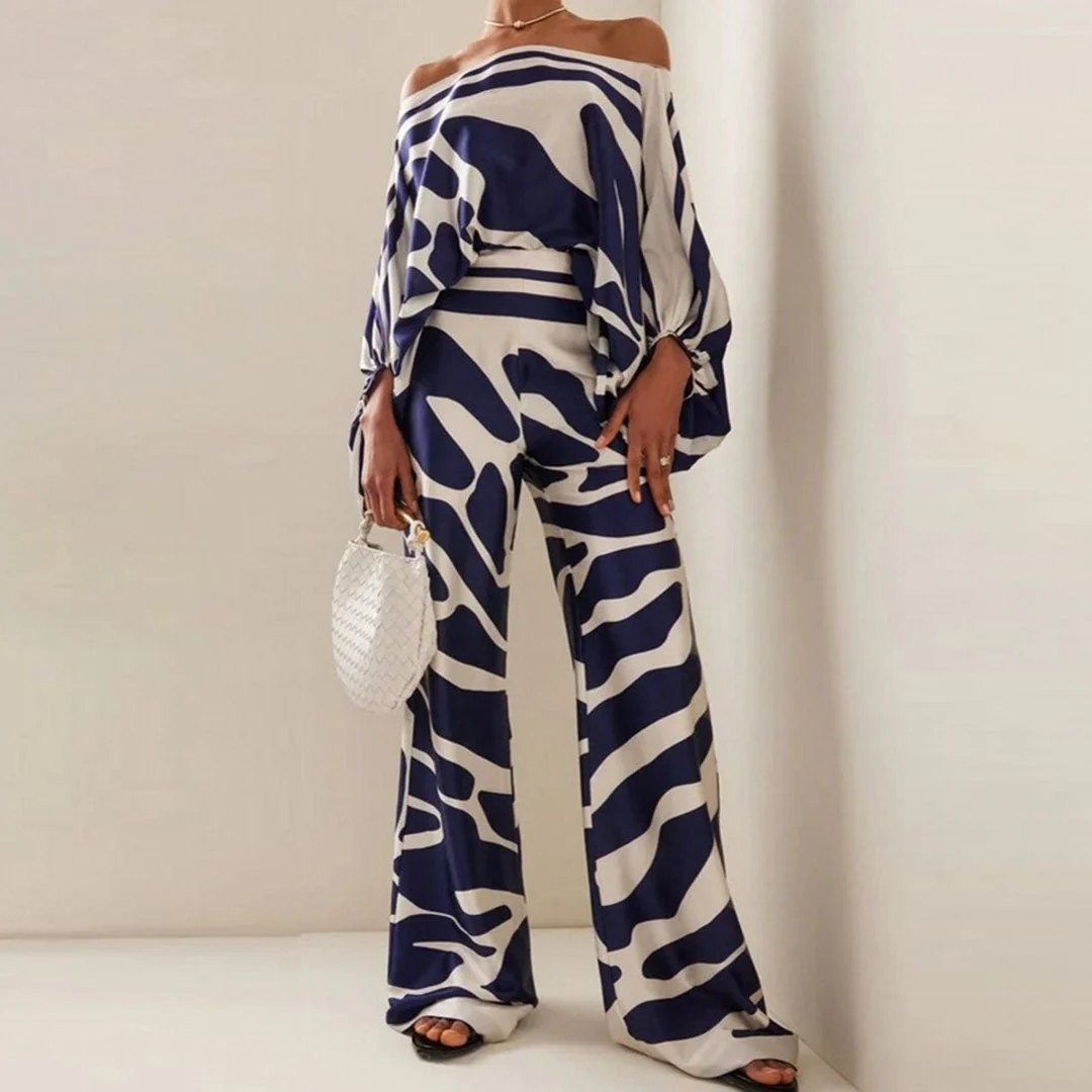 Ensemble Deux Pièces Satin à Épaule Asymétrique Femme – Élégant, Fluide Léger - Image 7
