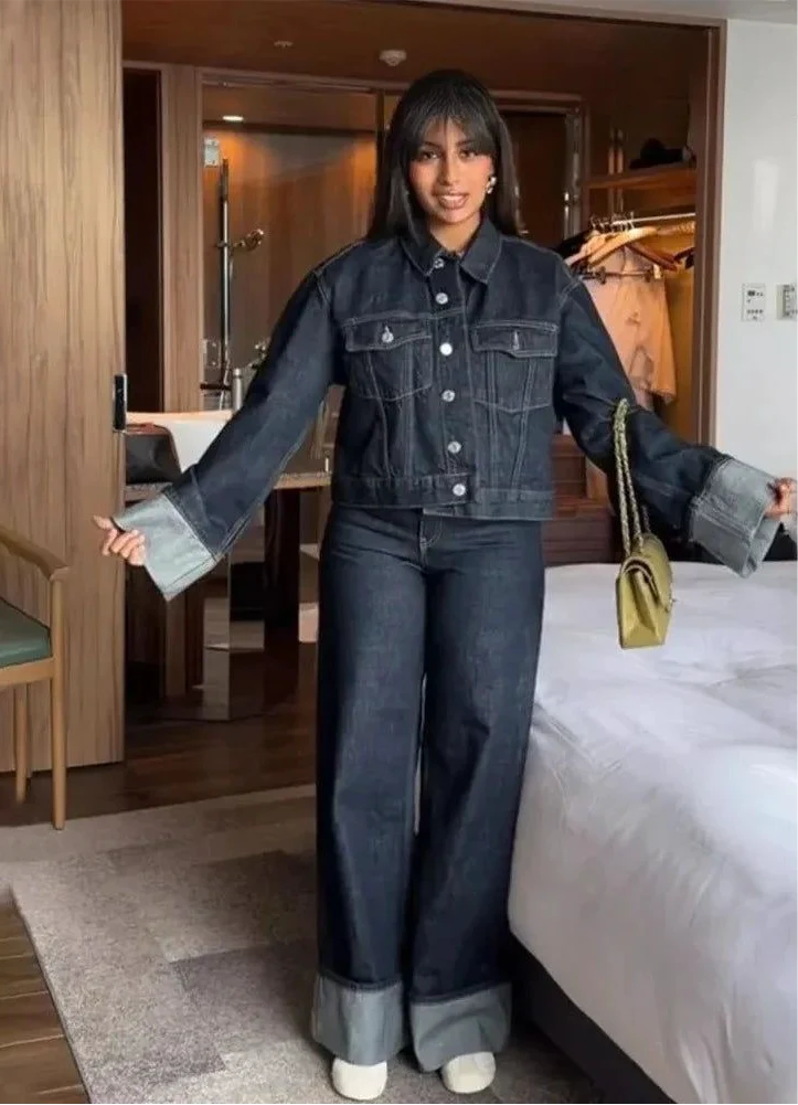 Ensemble en denim chic et stylé pour femmes - décontracté, élégant - Image 11