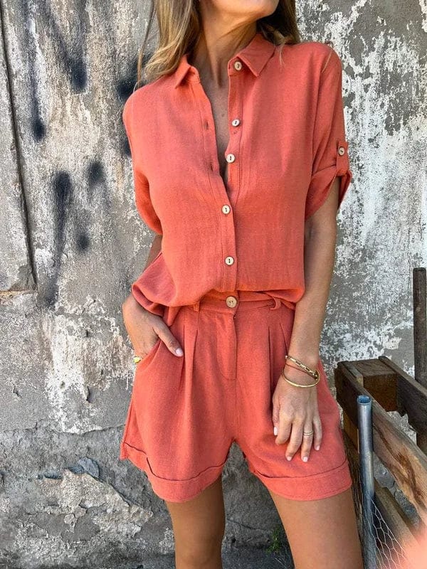 Ensemble Femme Décontracté Chemise et Short – Tenue Légère Été Chic - Image 5