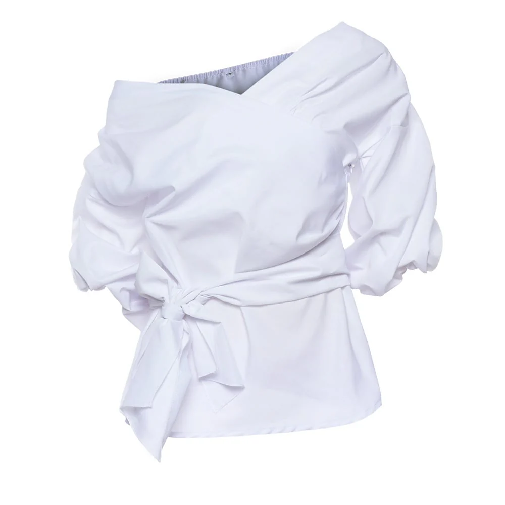Blouse en Coton Portefeuille Élégante Femmes – Féminine, Flatteur, Polyvalente - Image 4