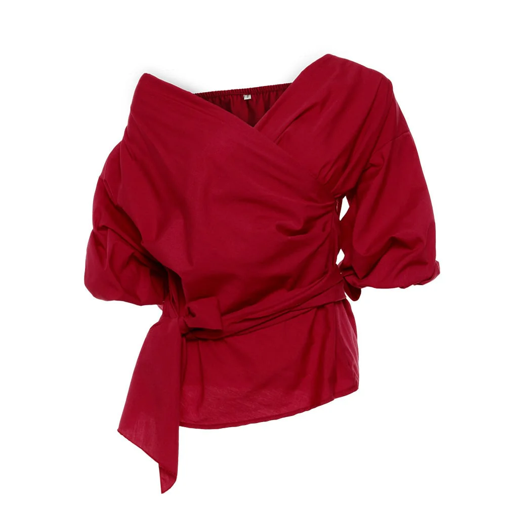 Blouse en Coton Portefeuille Élégante Femmes – Féminine, Flatteur, Polyvalente - Image 5