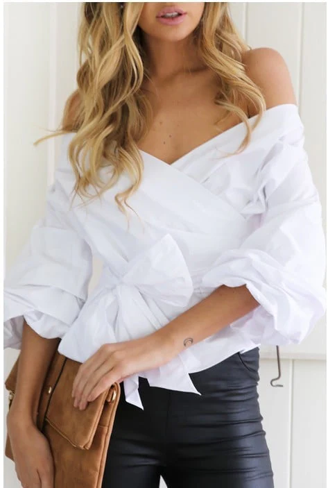 Blouse en Coton Portefeuille Élégante Femmes – Féminine, Flatteur, Polyvalente - Image 7