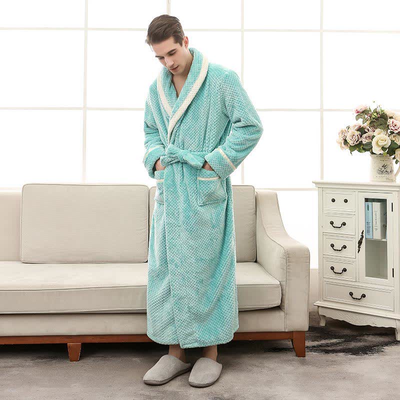 Peignoir Chaud en Molleton Épais Confort Unisexe – Robe de Chambre Douce et Moelleuse avec Ceinture et Poches, Pyjama d’Hiver pour Hommes et Femmes - Image 23
