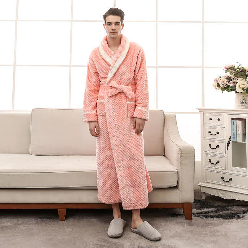 Peignoir Chaud en Molleton Épais Confort Unisexe – Robe de Chambre Douce et Moelleuse avec Ceinture et Poches, Pyjama d’Hiver pour Hommes et Femmes - Image 26