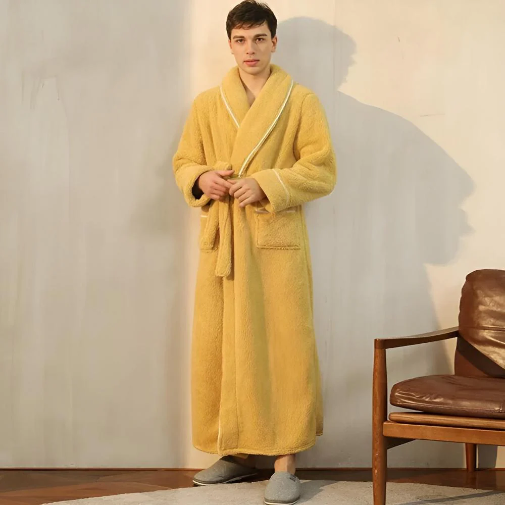 Peignoir de Confort Sherpa Unisexe – Robe de Chambre Douce en Molleton Chaud avec Ceinture et Poches, Vêtement d’Hiver Douillet pour Hommes et Femmes - Image 10
