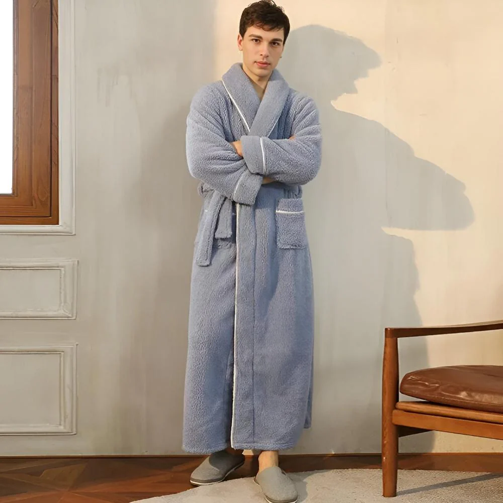 Peignoir de Confort Sherpa Unisexe – Robe de Chambre Douce en Molleton Chaud avec Ceinture et Poches, Vêtement d’Hiver Douillet pour Hommes et Femmes - Image 4