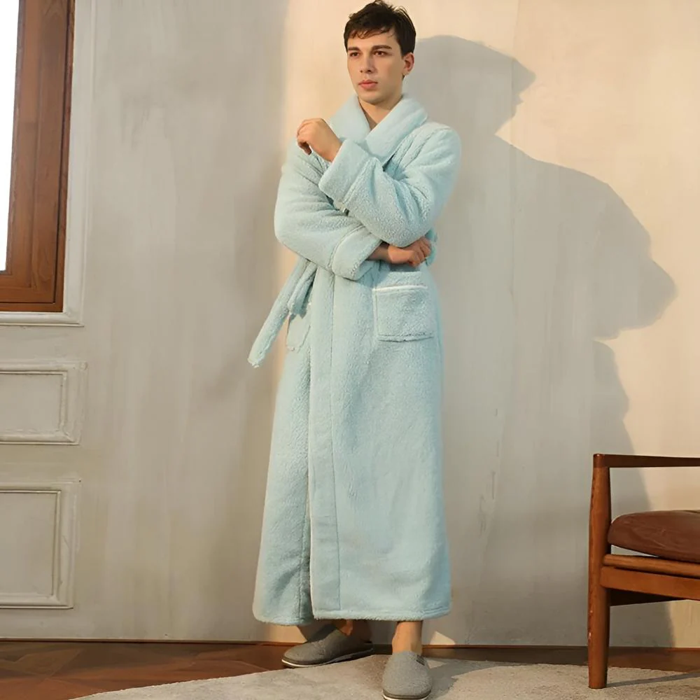 Peignoir de Confort Sherpa Unisexe – Robe de Chambre Douce en Molleton Chaud avec Ceinture et Poches, Vêtement d’Hiver Douillet pour Hommes et Femmes - Image 6