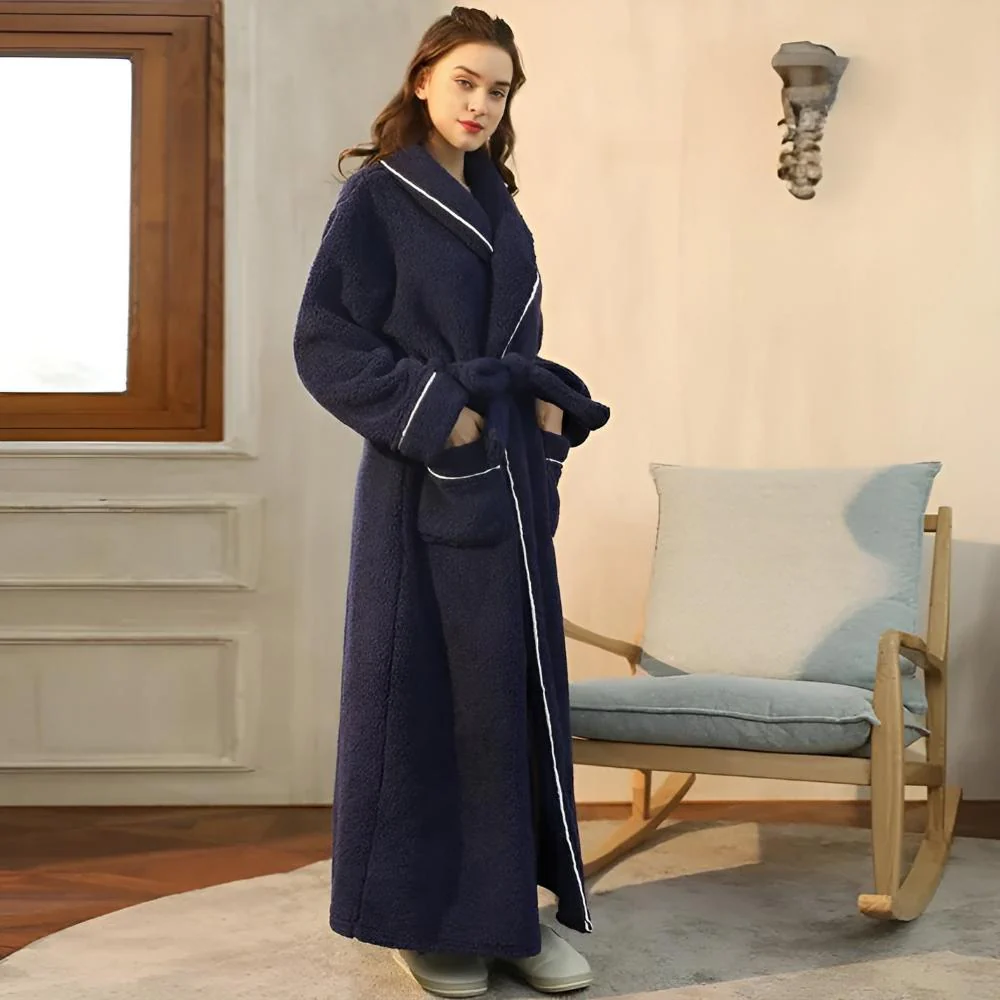 Peignoir de Confort Sherpa Unisexe – Robe de Chambre Douce en Molleton Chaud avec Ceinture et Poches, Vêtement d’Hiver Douillet pour Hommes et Femmes - Image 7