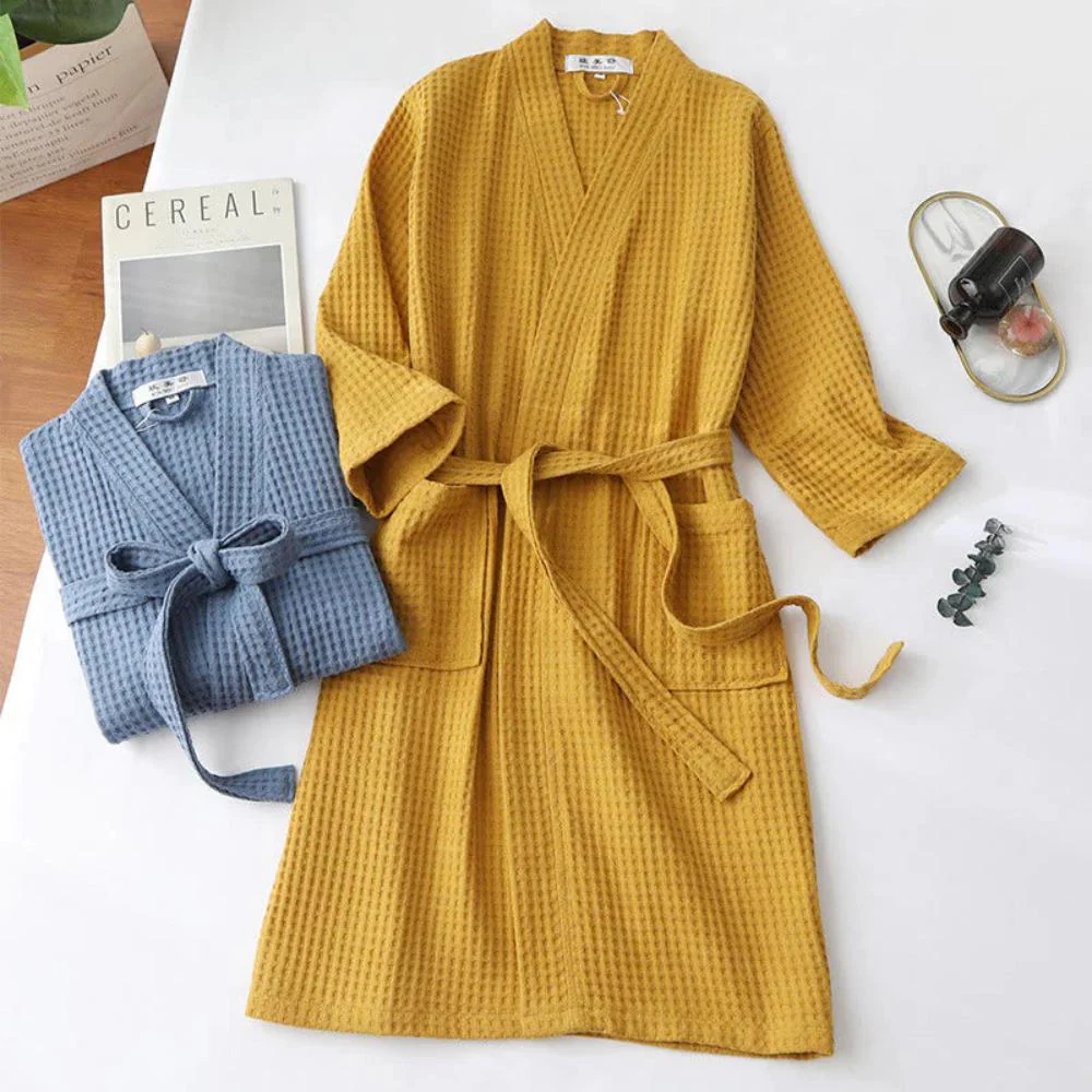 Robe de chambre coton respirant – Peignoir confortable pour spa ou maison - Image 3