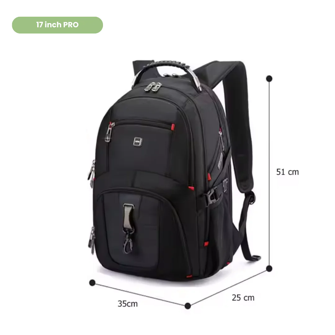 Sac à dos pour ordinateur portable multifonction – Sac de voyage résistant à l'eau pour ordinateur 17 pouces, port USB et design antivol - Image 7