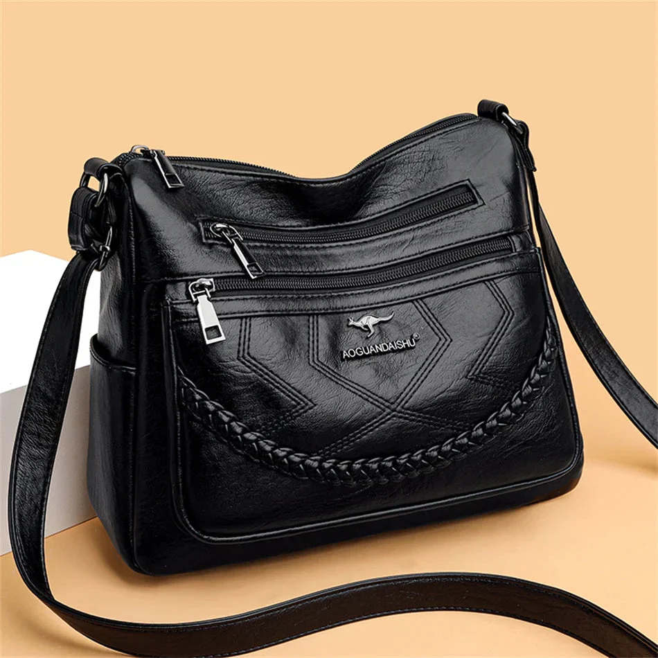 Sac Bandoulière en Cuir Souple de Luxe - Image 13