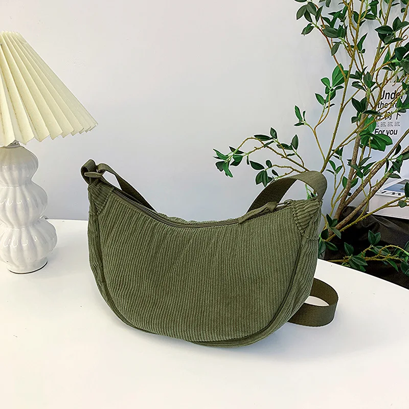 Sac bandoulière en velours côtelé élégant - Image 8