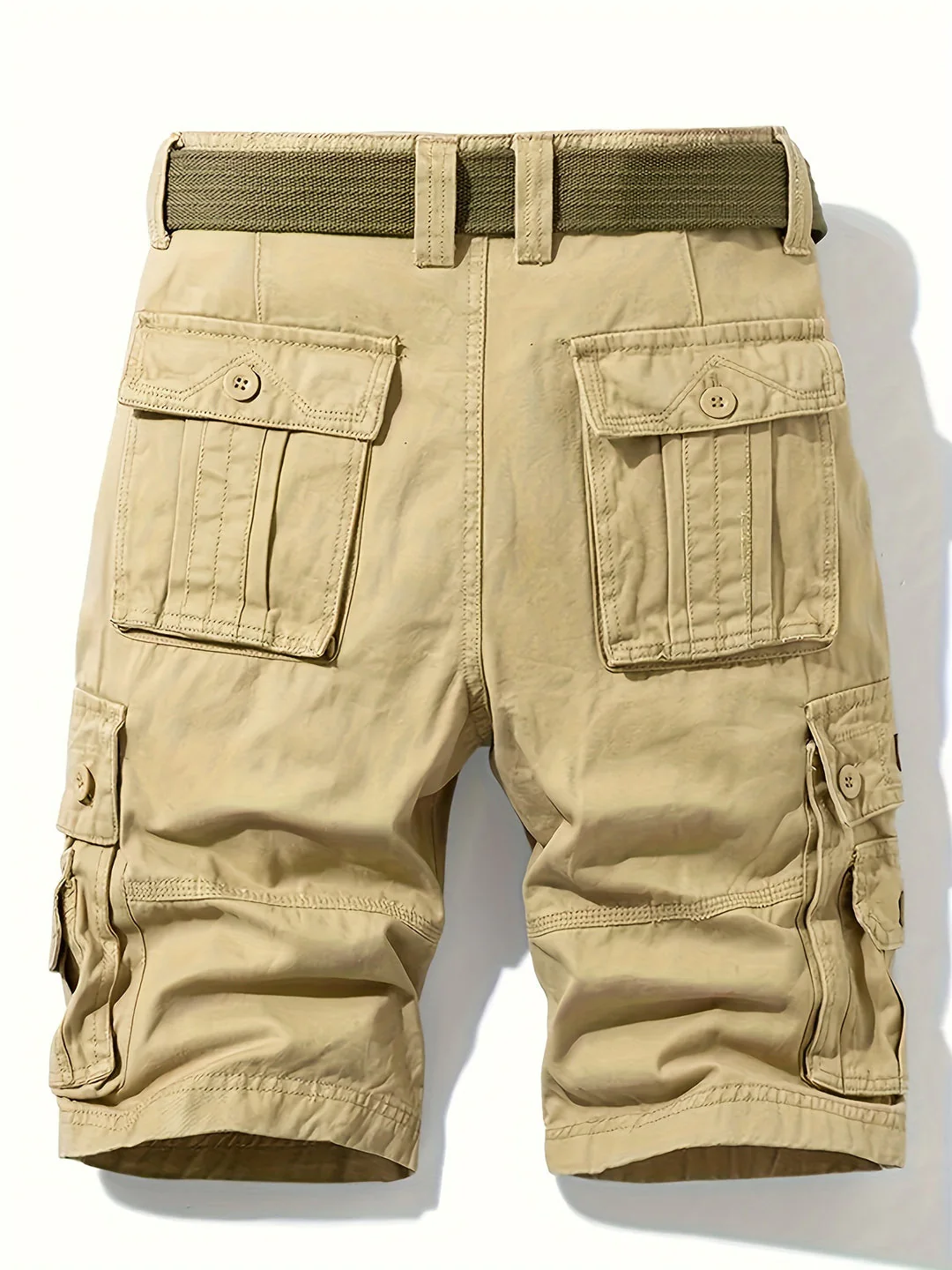 Short cargo homme été – Bermuda multipoches avec ceinture incluse - Image 7