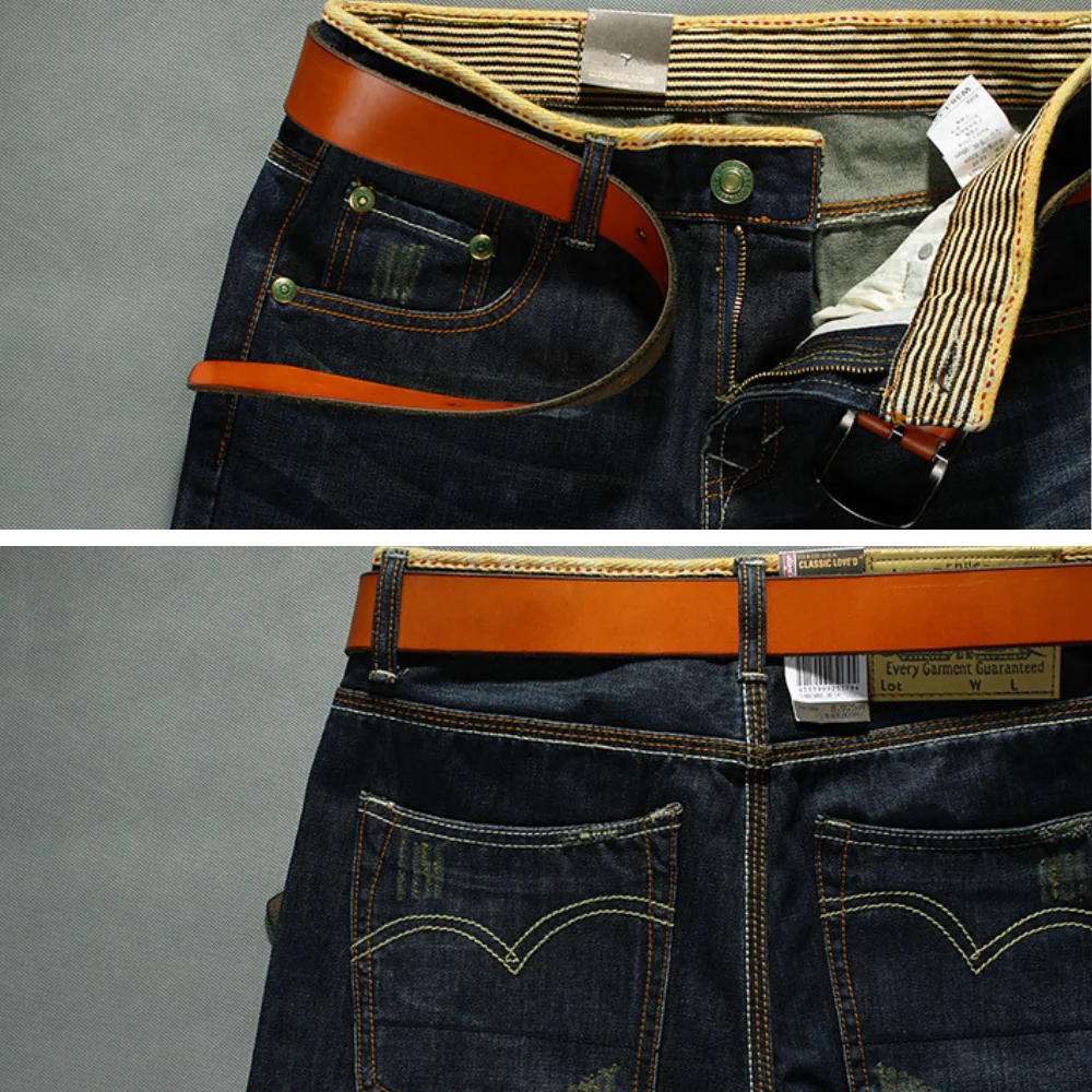 Short en jean structuré décontracté pour homme – Classique, détails déchirés - Image 5